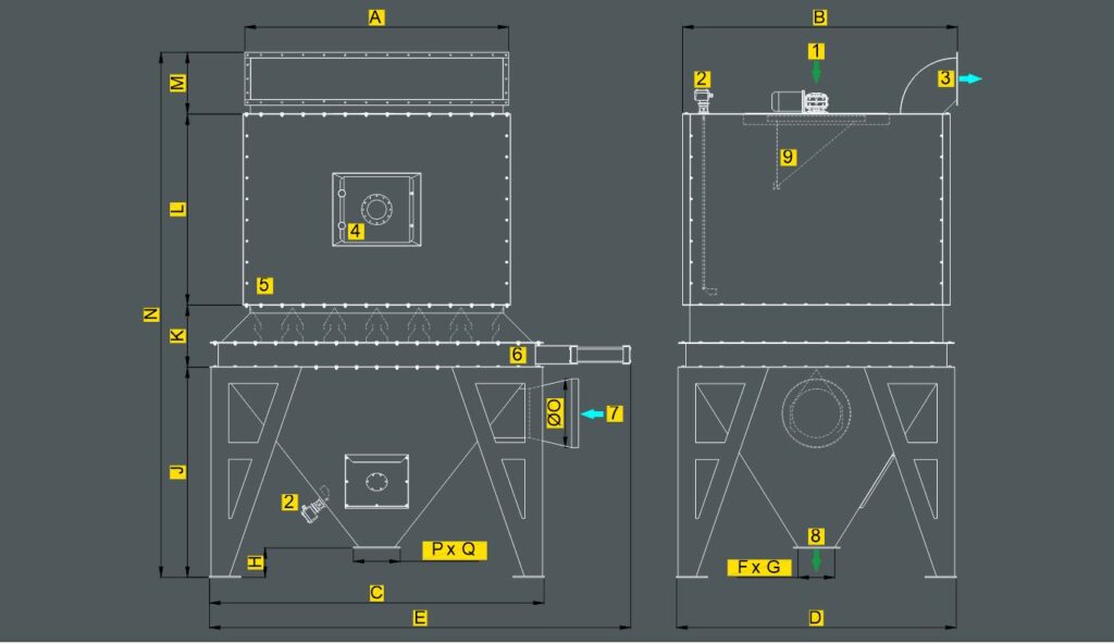 Secador de contrafluxo vertical SVA Descripción de la imagen